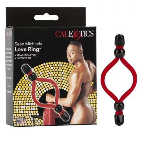 Sean Michaels Adjustable Love Ring Silicone Enhancer Red COCK RINGS