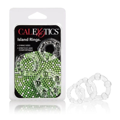 CalExotics Island Rings Clear Stretchy Erection Enhancer Rings - Small, Medium, Large Sizes Clear COCK RINGS