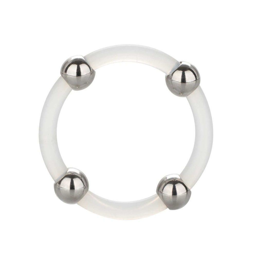 Steel Beaded Silicone Ring Large Default Title COCK RINGS
