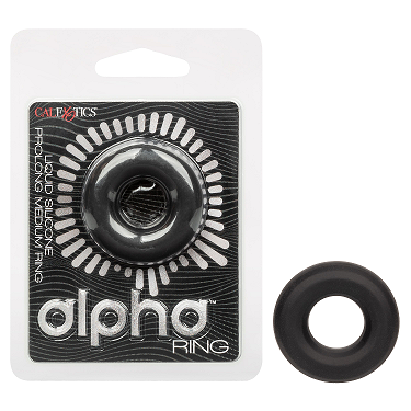 Alpha Liquid Silicone Prolong Medium Ring Black Stretchy Erection Enhancer Black Cockrings