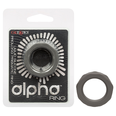 Alpha Liquid Silicone Prolong Prismatic Ring Gray 1 Inch Diameter Stretchy Durable Silicone Gray Cockrings