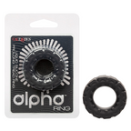 Alpha Liquid Silicone Prolong Tread Ring Black 1 Inch Diameter Stretchy Durable Waterproof > Cock Ring > Single