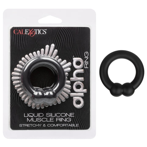 Alpha Liquid Silicone Muscle Ring Stretchy Comfortable Enhancer Ring Black Default Title COCK RINGS