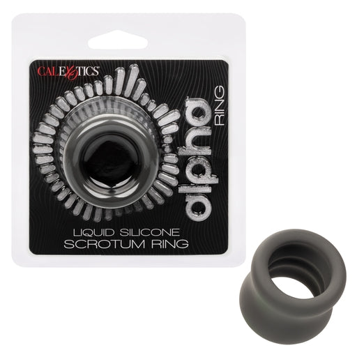 Alpha Liquid Silicone Scrotum Ring Ultra Stretchy Soft Black Enhancer > Cock Ring > Single
