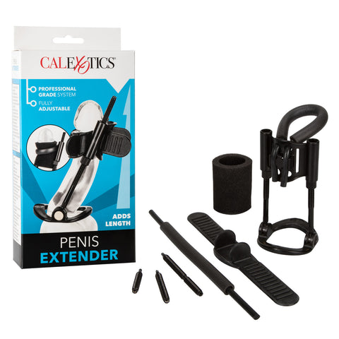 Penis Extender Professional Grade Adjustable Lengthening System with Silicone Strap and Removable Extender Rods Black SLEEVES