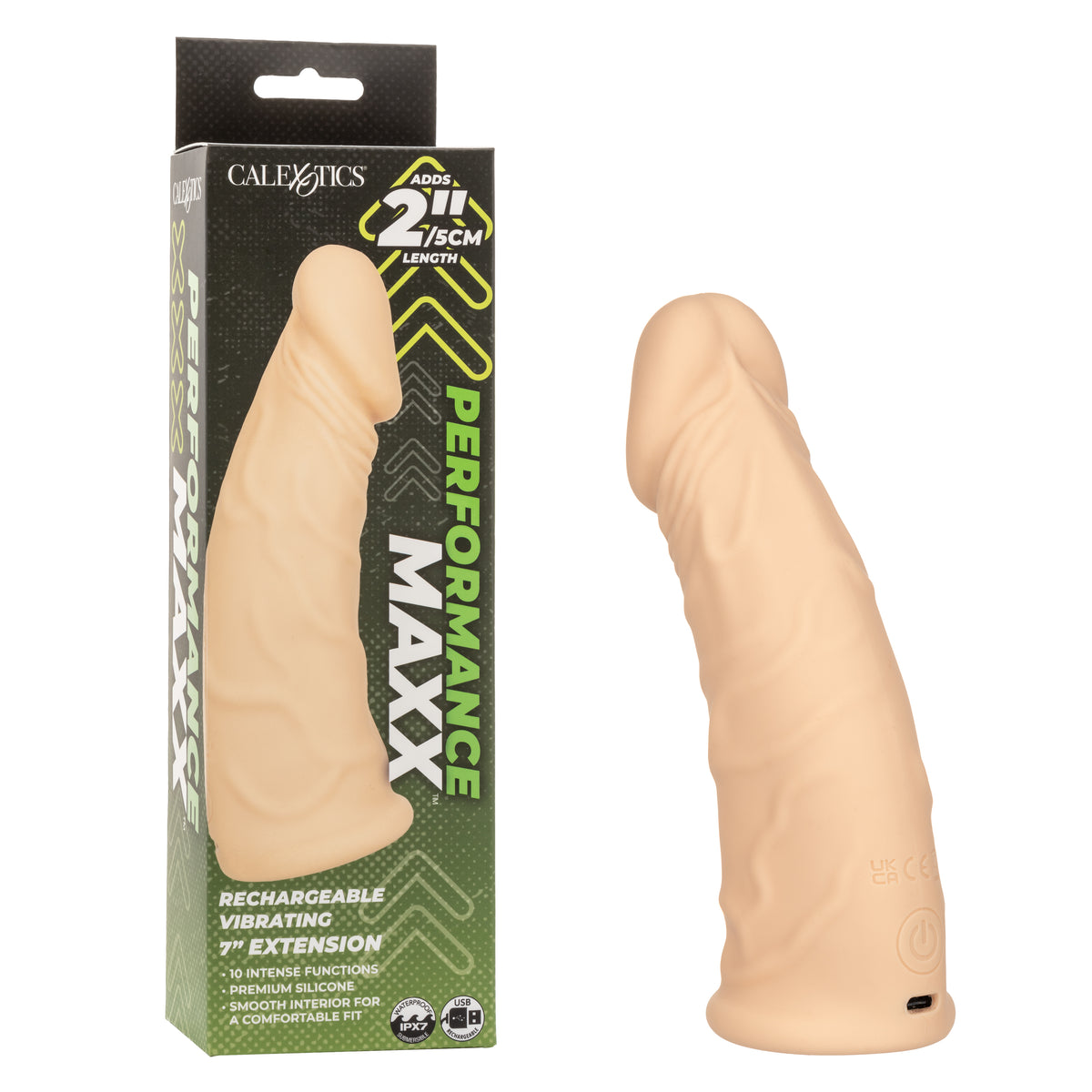 Performance Maxx 7 Inch Rechargeable Vibrating Extension Ivory Ivory SLEEVES