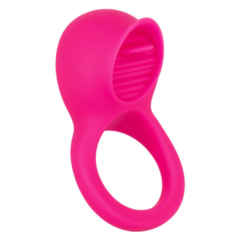 Rechargeable Vibrating Tongue Teaser Silicone Cock Ring Pink Cock Rings Vibrating