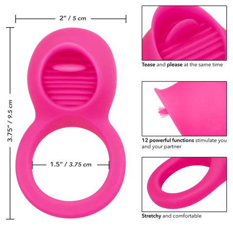 Rechargeable Vibrating Tongue Teaser Silicone Cock Ring Cock Rings Vibrating