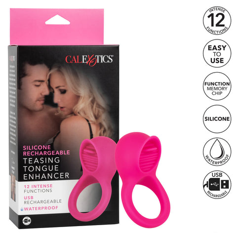 Rechargeable Vibrating Tongue Teaser Silicone Cock Ring Cock Rings Vibrating