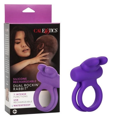 Silicone Dual Rockin Rabbit Vibrating Ring in Purple > Cock Ring > Vibrating