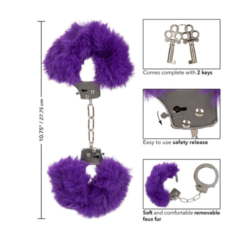 Ultra Fluffy Purple Furry Handcuffs For Couples Play > Bondage Gear > Restraints