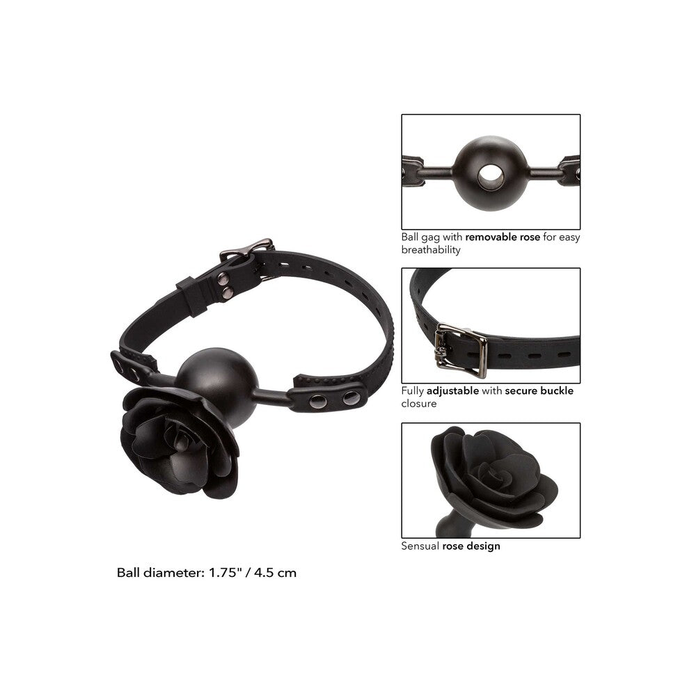 Forbidden Removable Rose Gag – Adjustable Breathable Fetish Accessory > Bondage Gear > Gags and Bits