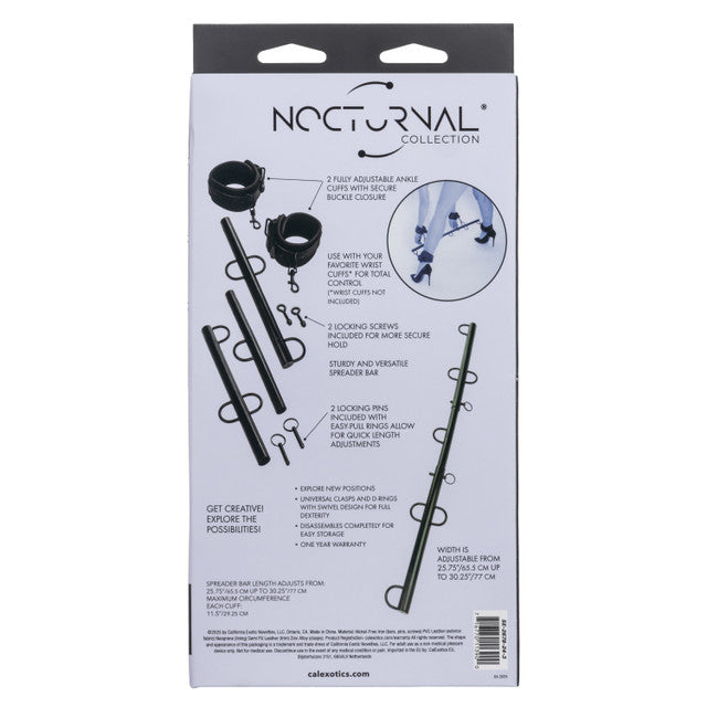 Nocturnal Collection Spreader Bar with Cuffs – Adjustable Bondage Accessory > Bondage Gear > Restraints
