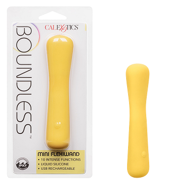 Boundless Mini Flexiwand Yellow Liquid Silicone Flexible Mini Massager USB Rechargeable Waterproof Default Title Electric Massager
