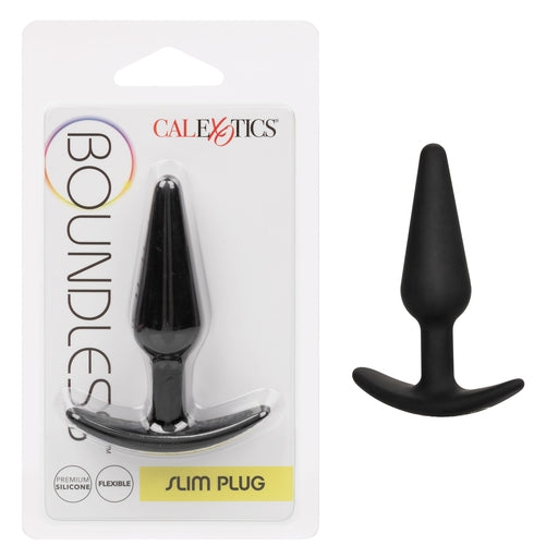 Boundless Slim Plug Black Flexible Silicone Tapered Anal Plug with Easy Pull Handle Base Default Title Butt Plugs