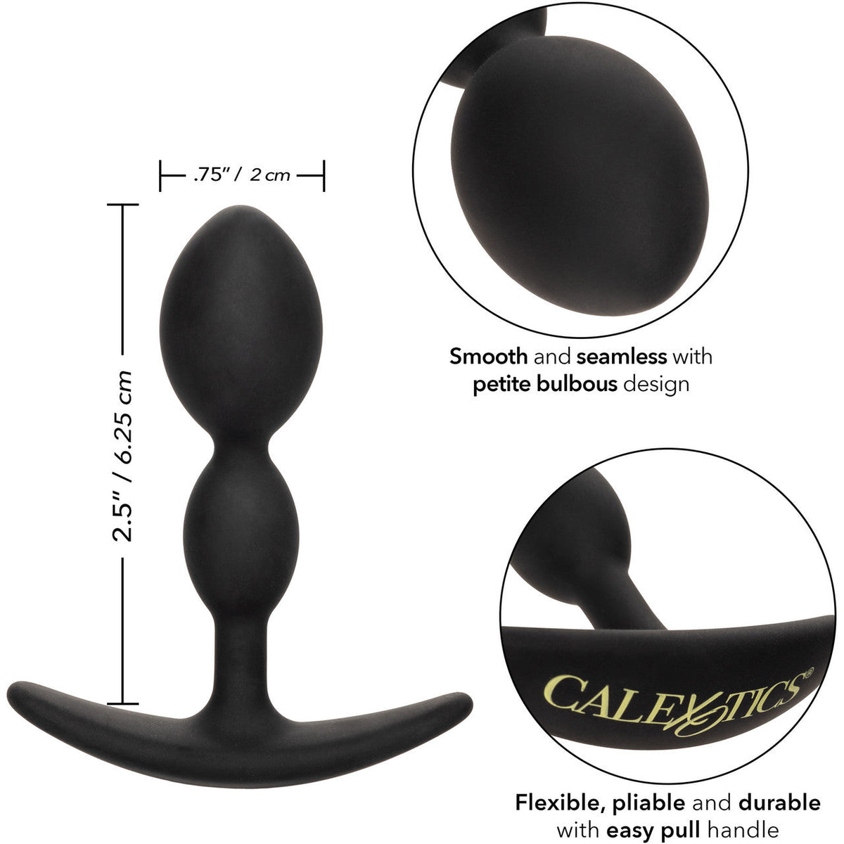 Boundless 2X Teardrop Plug Black Flexible Silicone 2 Bulb Size > Anal Range > Butt Plugs