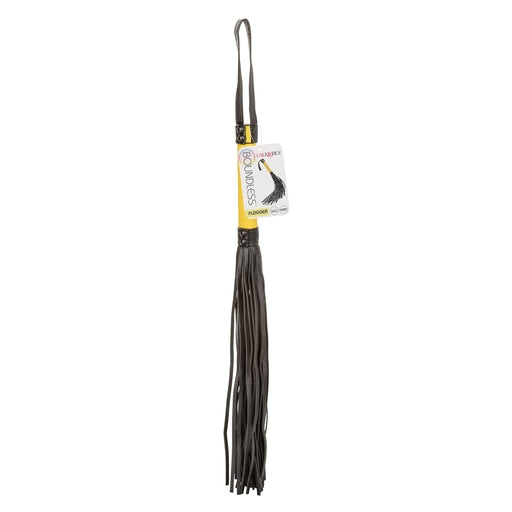 Boundless Flogger Vegan Leather BDSM Hand Whip with Textured Handle and Black Tassels Black Whips & Paddles