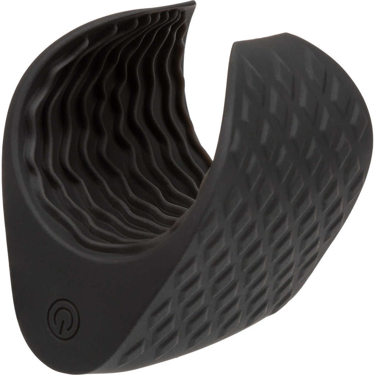 Boundless Grip Stroker Black Textured Silicone Handheld Masturbator with 10 Vibration Functions and Battery > Sex Toys For Men > Masturbators > Vibrating