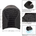 Boundless Grip Silicone Stroker Pulsating Penis Masturbator By CalExotics - Black
