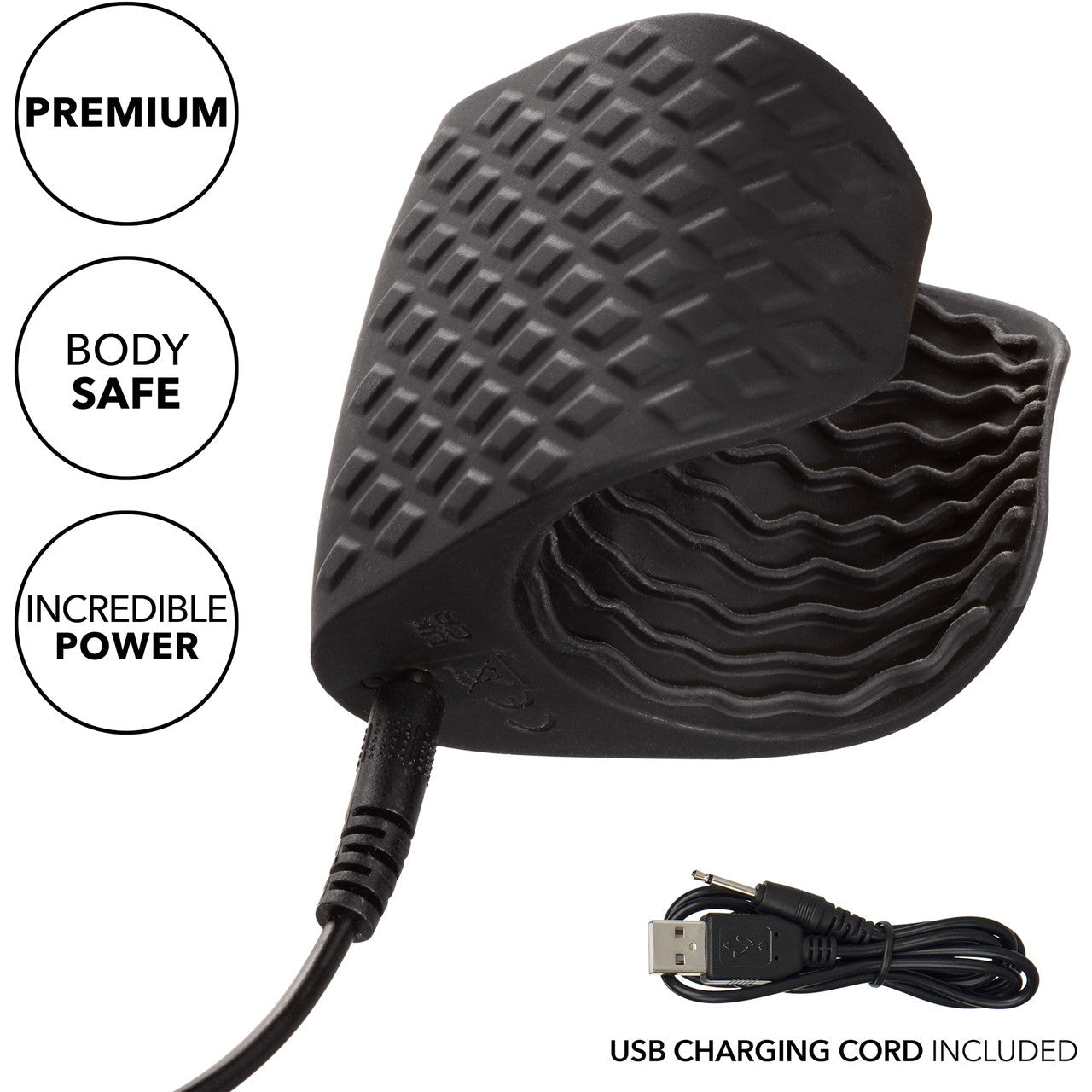Boundless Grip Silicone Stroker Pulsating Penis Masturbator By CalExotics - Black