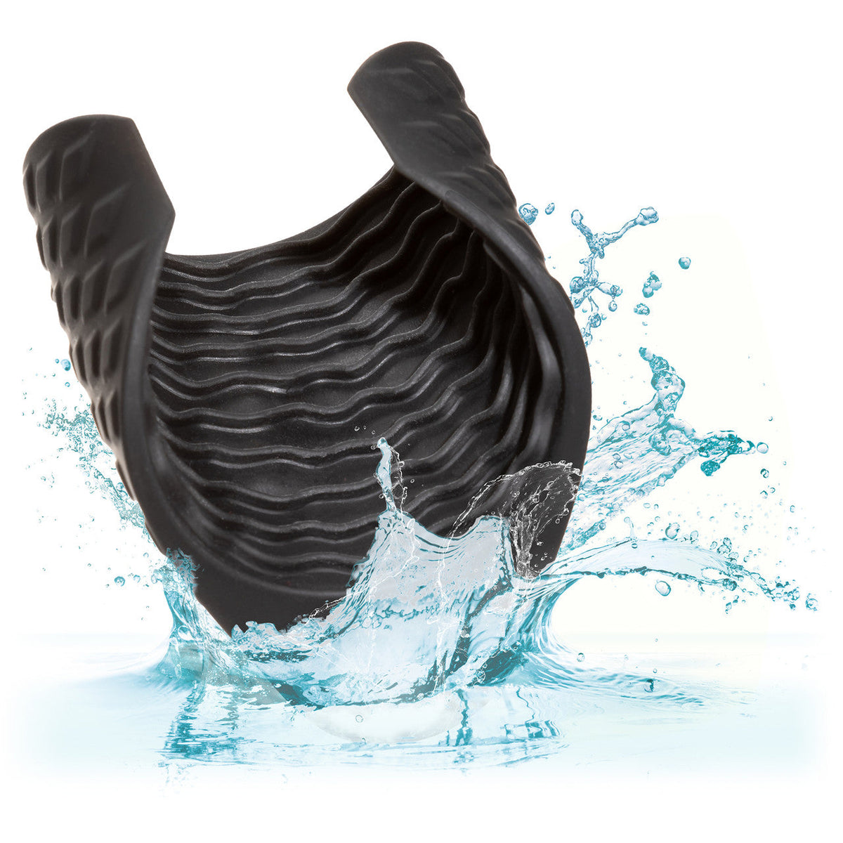 Boundless Grip Stroker Black Textured Silicone Handheld Masturbator with 10 Vibration Functions and Battery > Sex Toys For Men > Masturbators > Vibrating