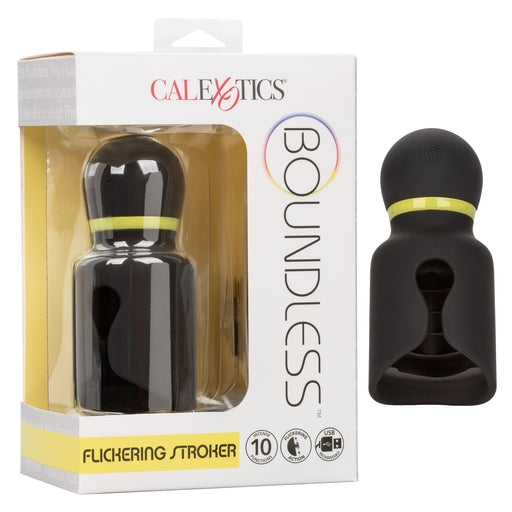 Boundless Flickering Stroker Black Handheld Vibrating Male Masturbator with Textured Silicone Interior and 10 Vibration Modes Default Title Strokers - Auto