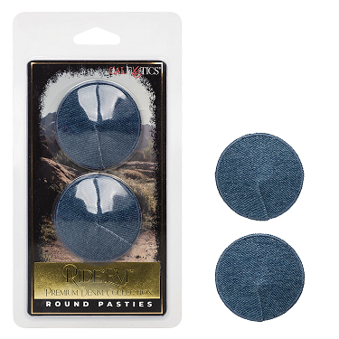 Ride 'Em Premium Denim Collection Round Blue Pasties – Lingerie Default Title > Clothes > Pasties