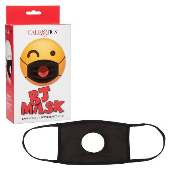 BJ Mask Black Open Mouth Face Mask with Stretchy Ear Loops Universal Size Default Title Masks