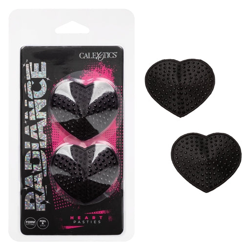 Radiance Black Heart Pasties Adhesive Nipple Covers Set Black One Size > Clothes > Pasties