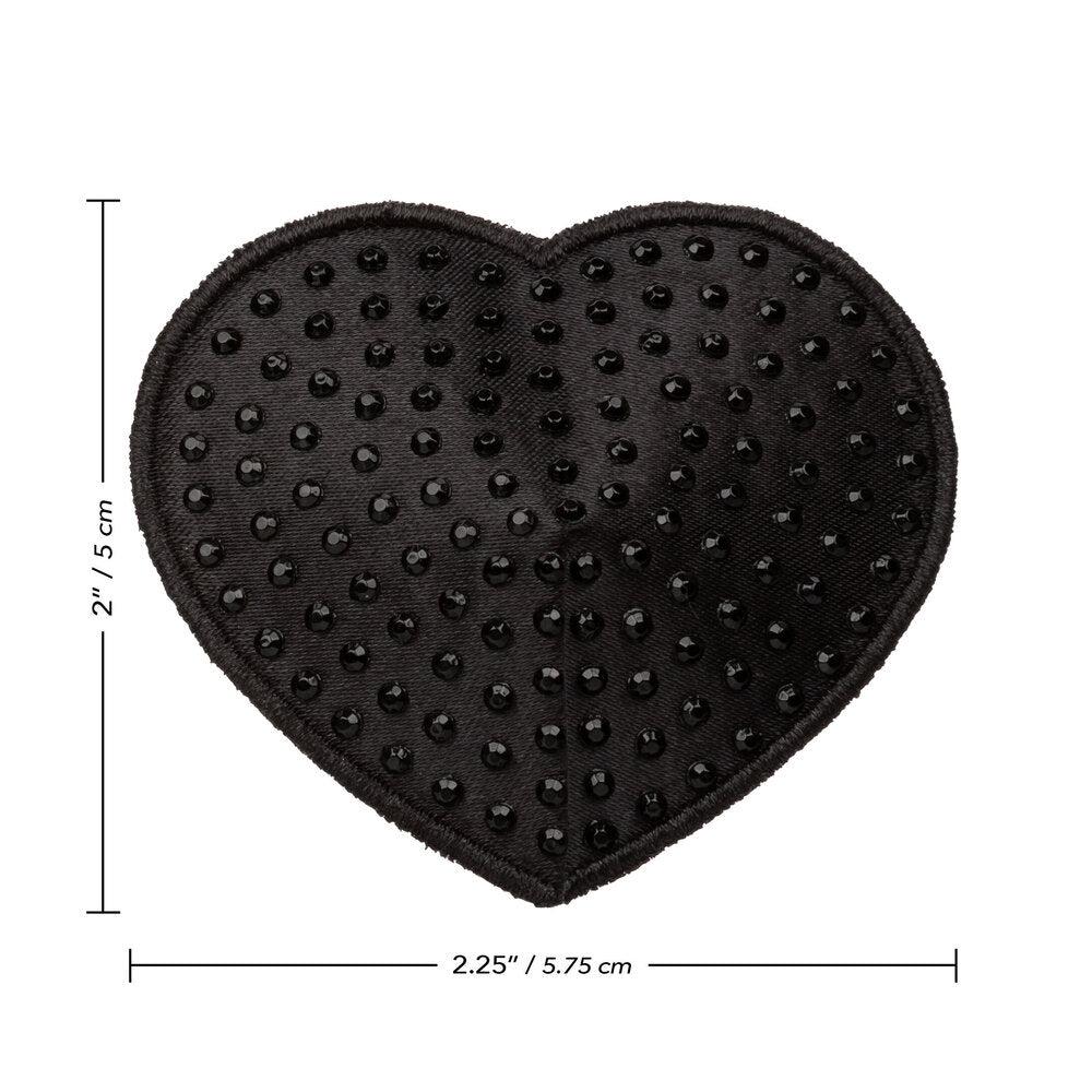 Radiance Black Heart Pasties Adhesive Nipple Covers Set Pasties