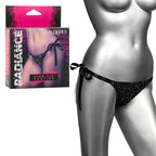 Radiance Side-Tie Panties Black Rhinestone Mesh with Satin Ties – One Size > Clothes > Panties