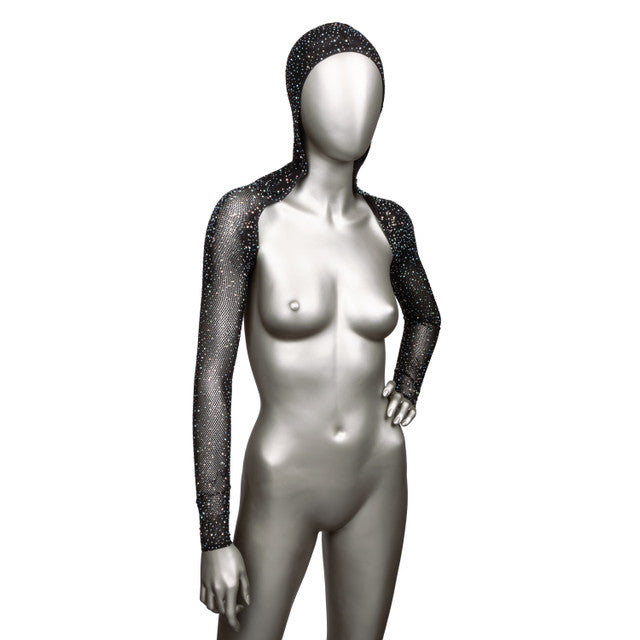 Calexotics Radiance Hooded Shoulder Shrug w Dazzling Rhinestone Accents Plus Size