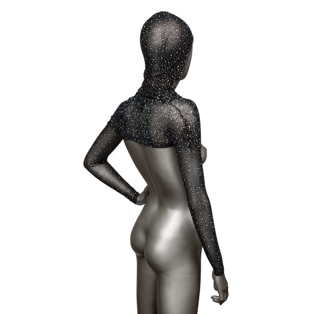 Calexotics Radiance Hooded Shoulder Shrug w Dazzling Rhinestone Accents Plus Size
