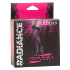 Radiance Black Rhinestone Mesh Thigh High Stockings with Stay-Up Support - One Size > Clothes > Hosiery > Stockings