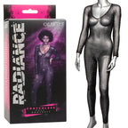 Radiance Crotchless Full Body Suit Black Mesh with Rhinestones, One Size > Clothes > Bodies and Playsuits