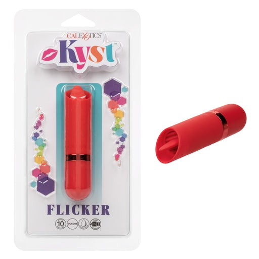 Kyst Flicker Mini (Pink) – Waterproof Mini Massager with Flickering Tongue Tip and 10 Vibration Functions Red > Vibrators > Finger Vibrators