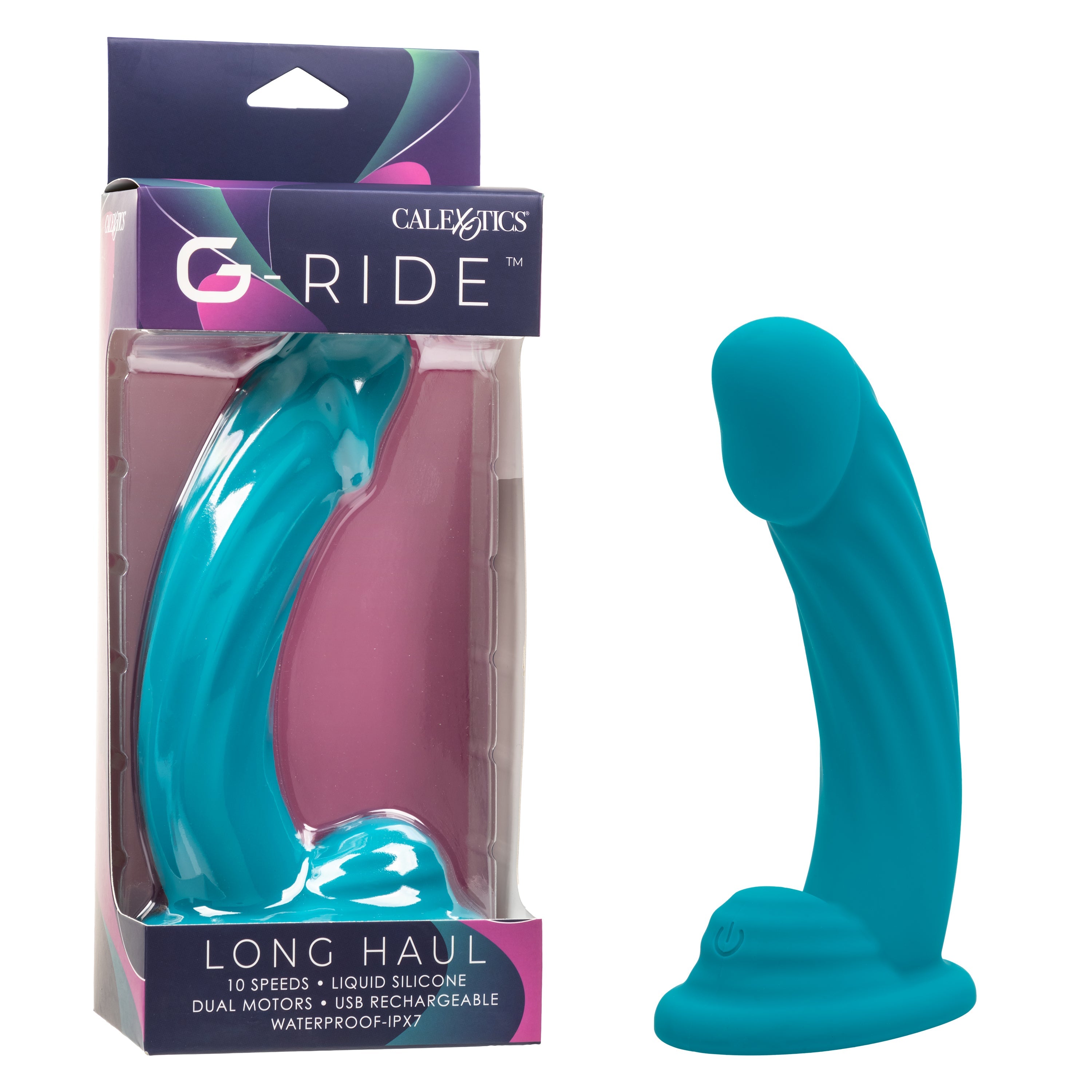 G-Ride Long Haul (Blue) – Curved Vibrator with Ridges and Bulbous Teaser Secondary image