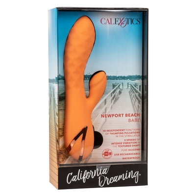 Pasadena Player 8 Inch Rechargeable Silicone Clit Vibrator Orange > Vibrators > Ladies > Rabbit