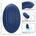 CalExotics Cashmere Velvet Curve Handheld Massager in Navy Blue with 10 Speeds, Liquid Silicone,= > Vibrators > Standard Vibrators