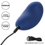 CalExotics Cashmere Velvet Curve Handheld Massager in Navy Blue with 10 Speeds, Liquid Silicone,= > Vibrators > Standard Vibrators