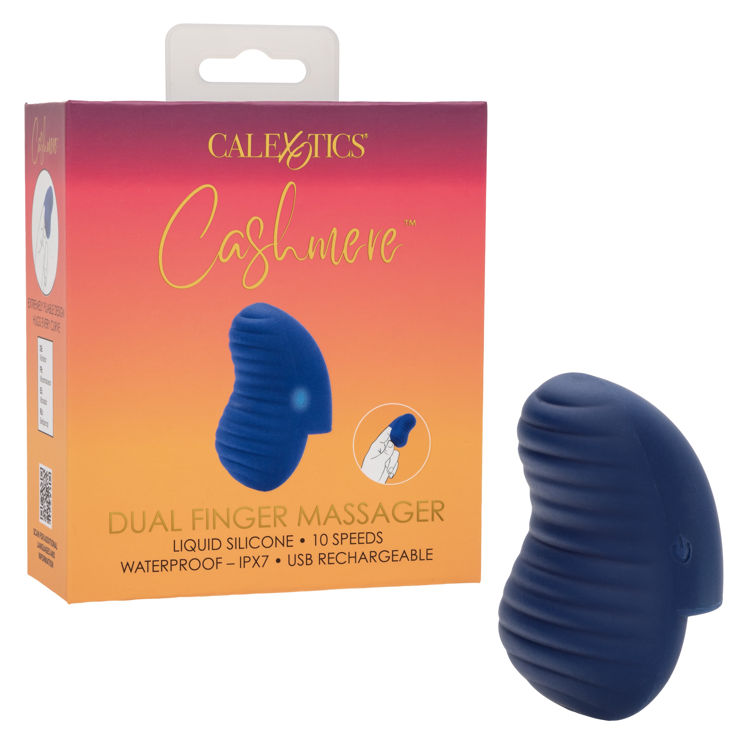 Cashmere Dual Finger Massager - Velvety Silicone Device with 10 Speeds and Waterproof Design Secondary image