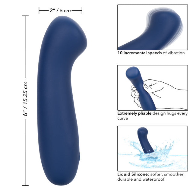 Cashmere Satin G Blue Liquid Silicone Massager With 10 Speeds Waterproof Rechargeable > Vibrators > Standard Vibrators