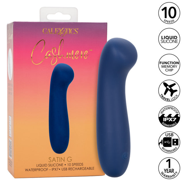 Cashmere Satin G Blue Liquid Silicone Massager With 10 Speeds Waterproof Rechargeable > Vibrators > Standard Vibrators