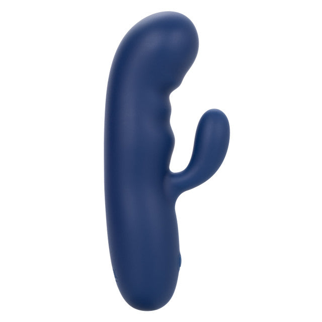 Cashmere Silk Duo Liquid Silicone Dual Motor Massager in Navy Blue with 10 Speeds and Rechargeable Secondary image