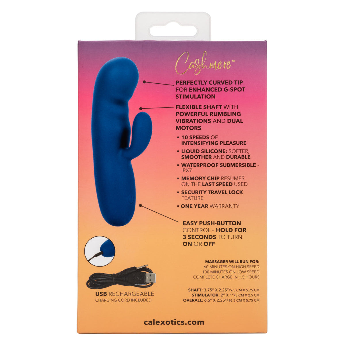 Cashmere Silk Duo Liquid Silicone Dual Motor Massager in Navy Blue with 10 Speeds and Rechargeable > Vibrators > Ladies > Rabbit