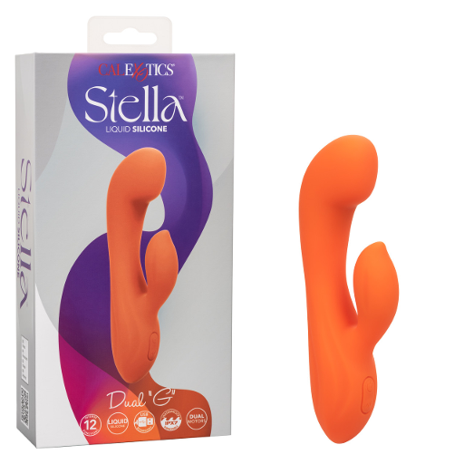 Stella Liquid Silicone Dual G Massager Orange with 12 Vibration Functions and USB Rechargeable Default Title VIBRATORS-RABBIT