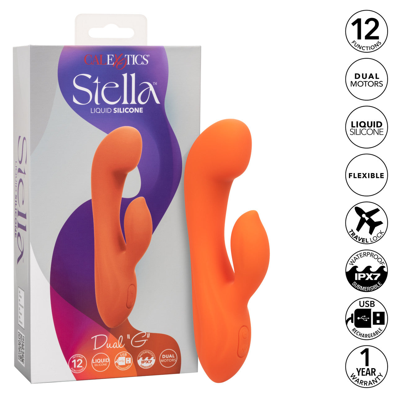 Calexotics Stella Liquid Silicone Dual G Massager Vibrator Pulsation Escalation