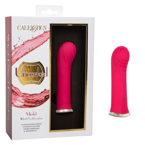 Uncorked Merlot Mini Massager Vibrator in Pink with 10 Speeds and USB Rechargeable 3-Inch Silicone Personal Vibrator Default Title BULLETS