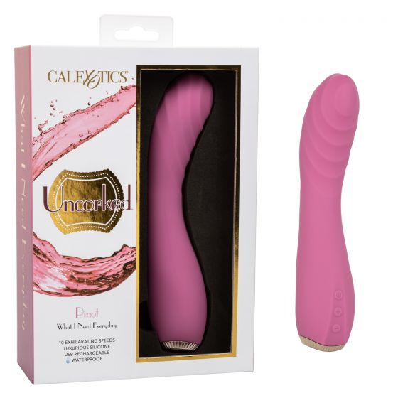 Uncorked Pinot Pink Silicone Massager with 10 Speeds and USB Rechargeable Default Title Vibrators