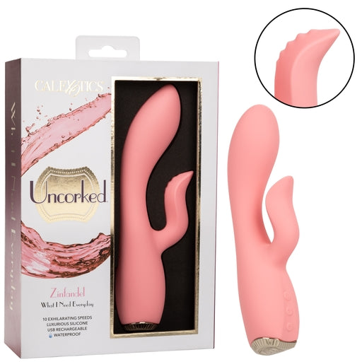 Uncorked Zinfandel Pink Dual Massager with Textured Teaser and 10 Speeds Silicone Vibrator Default Title Vibrators
